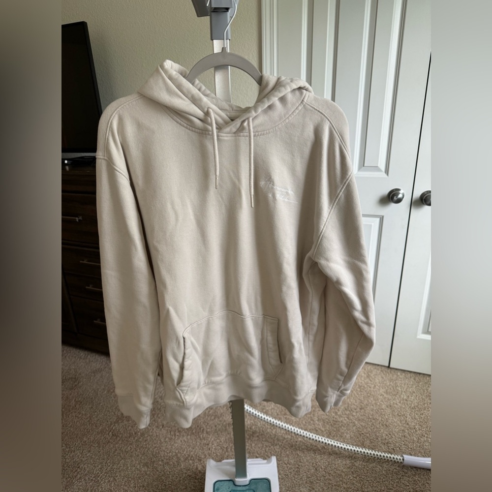 Abercrombie cream white hoodie medium